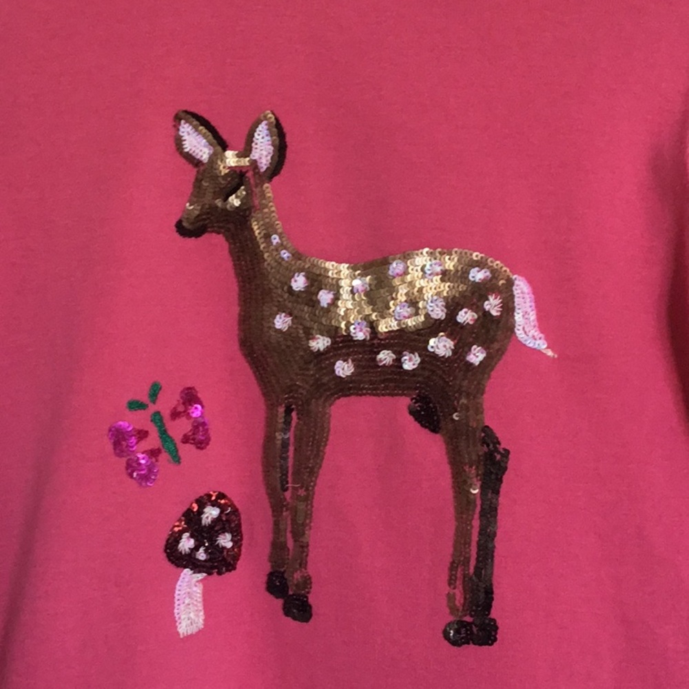 MINI BODEN Sequin Deer Shirt Size 9-10 - Picture 2 of 10